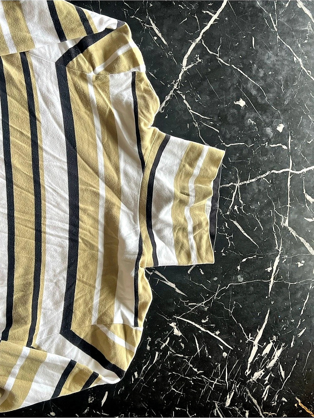 Charter Club Striped Polo in Gold & White Size XL - Picture 5 of 8